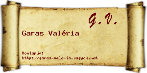 Garas Valéria névjegykártya